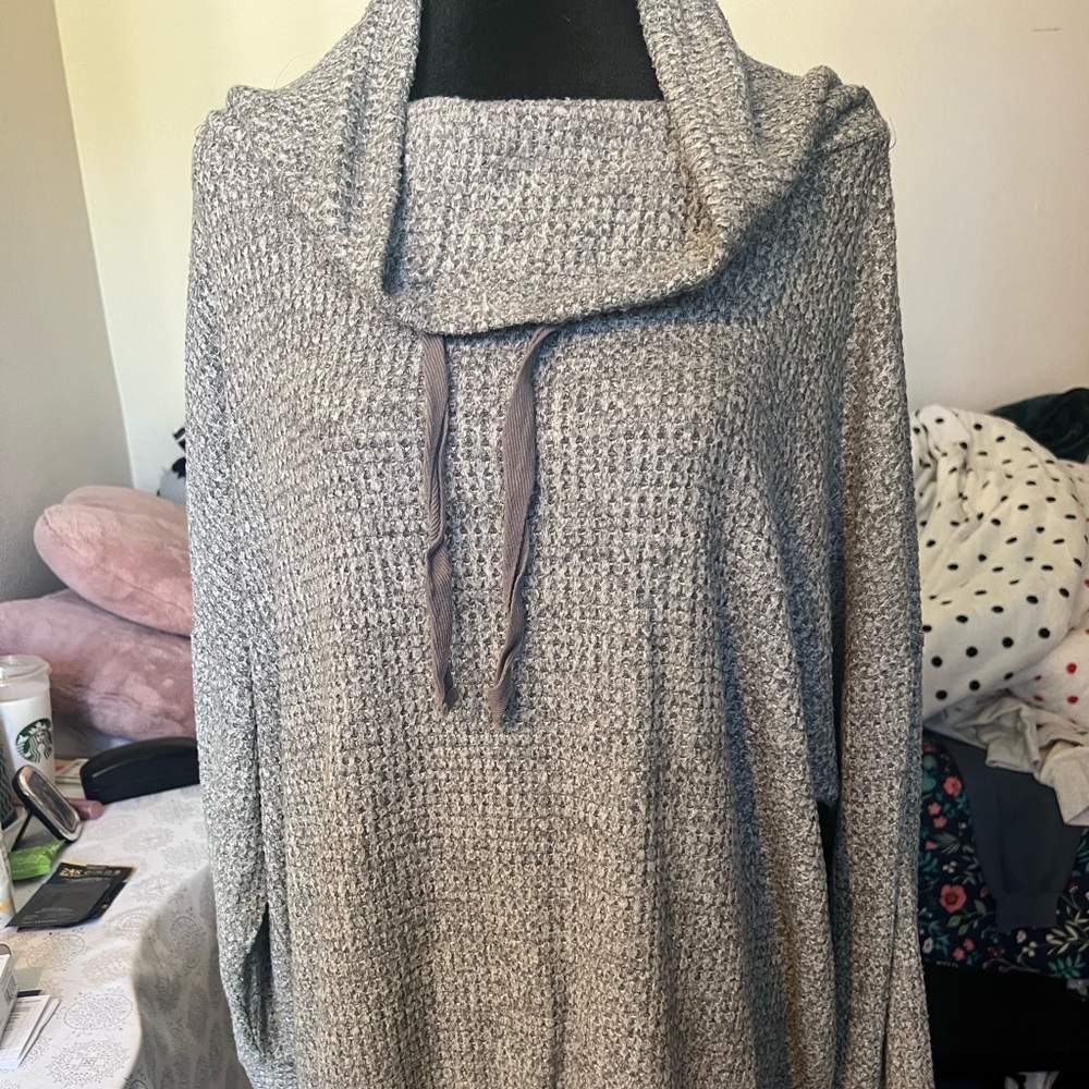 Grey knitted sweater